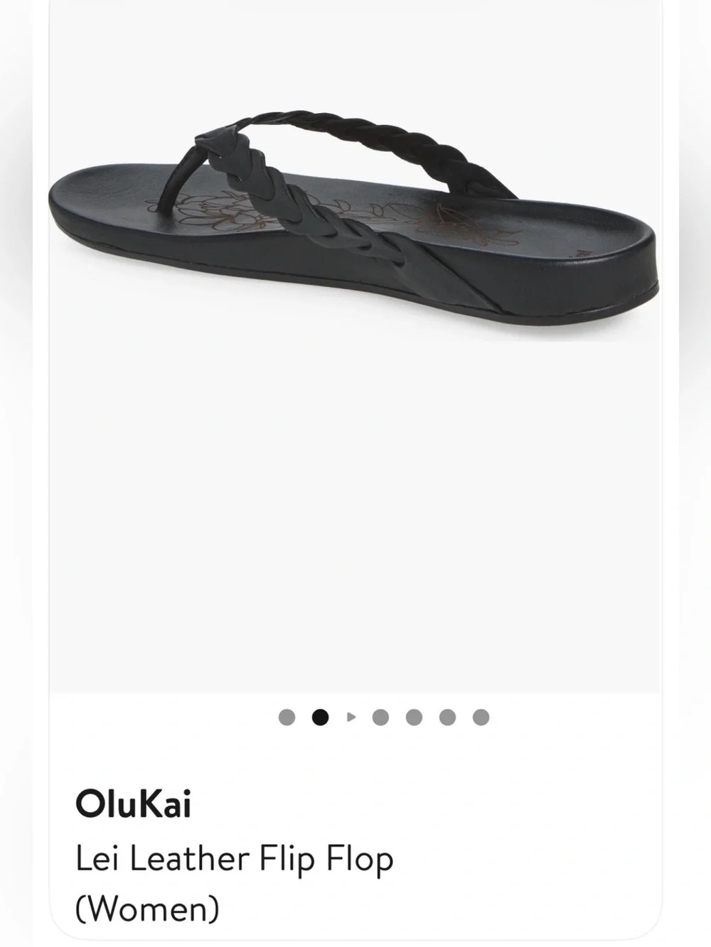 OluKai Lei Braided Leather Thong Sandals / Flip Flops - Black Size 8 - Picture 6 of 14
